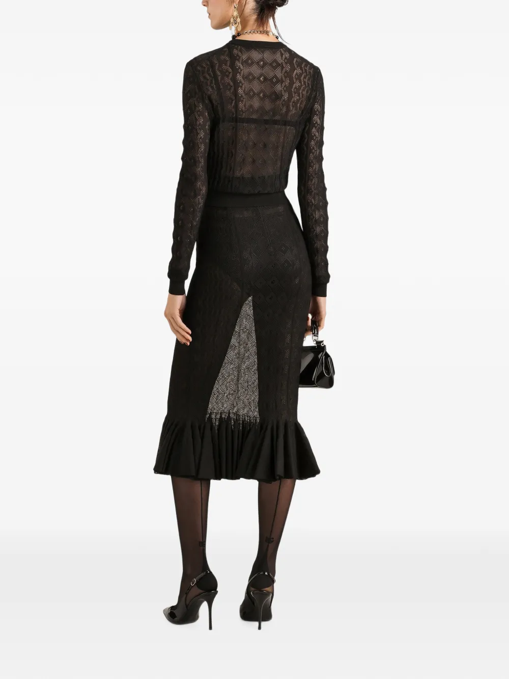 Dolce & Gabbana Trui met kant Zwart
