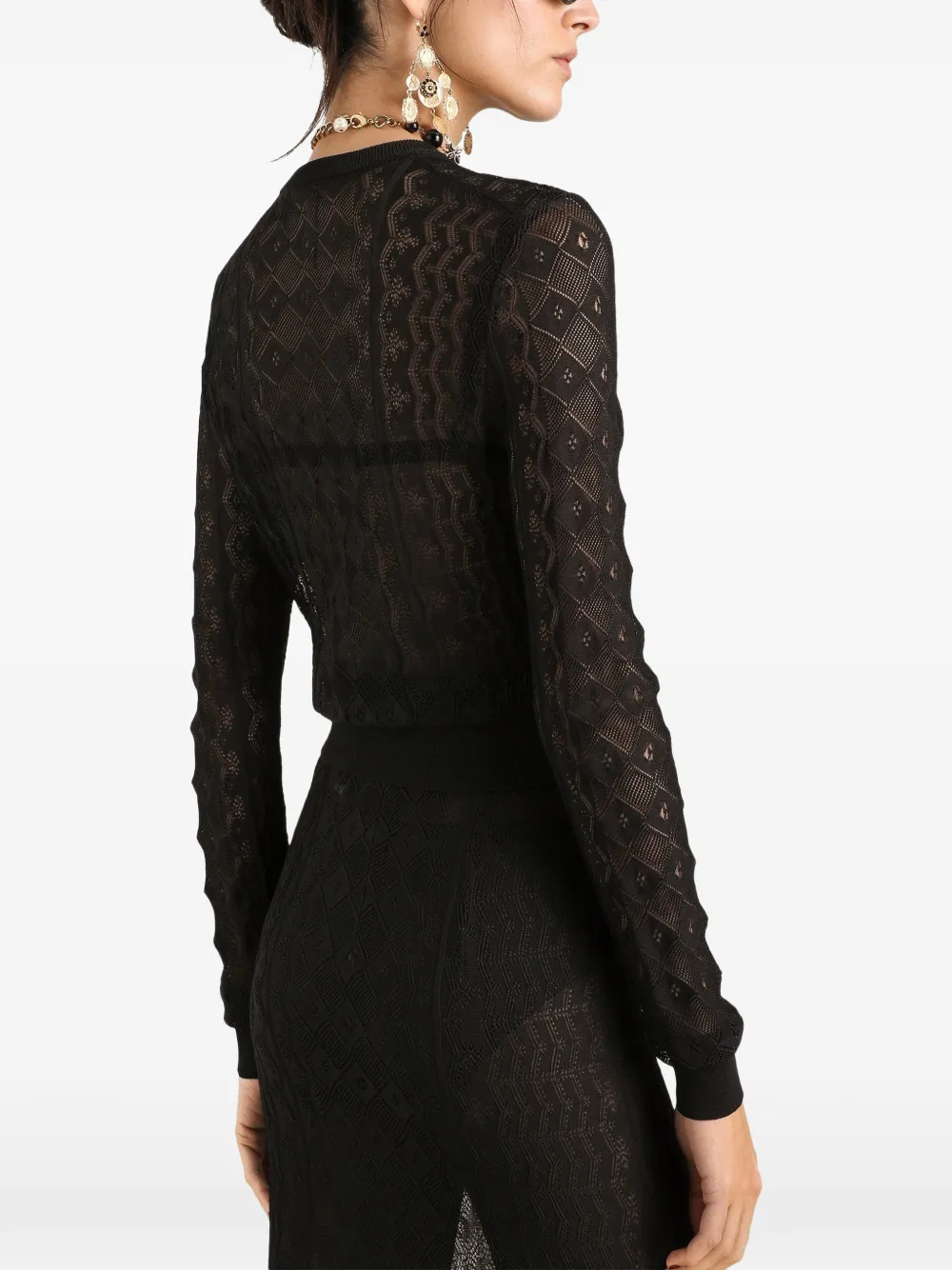 Dolce & Gabbana Trui met kant Zwart