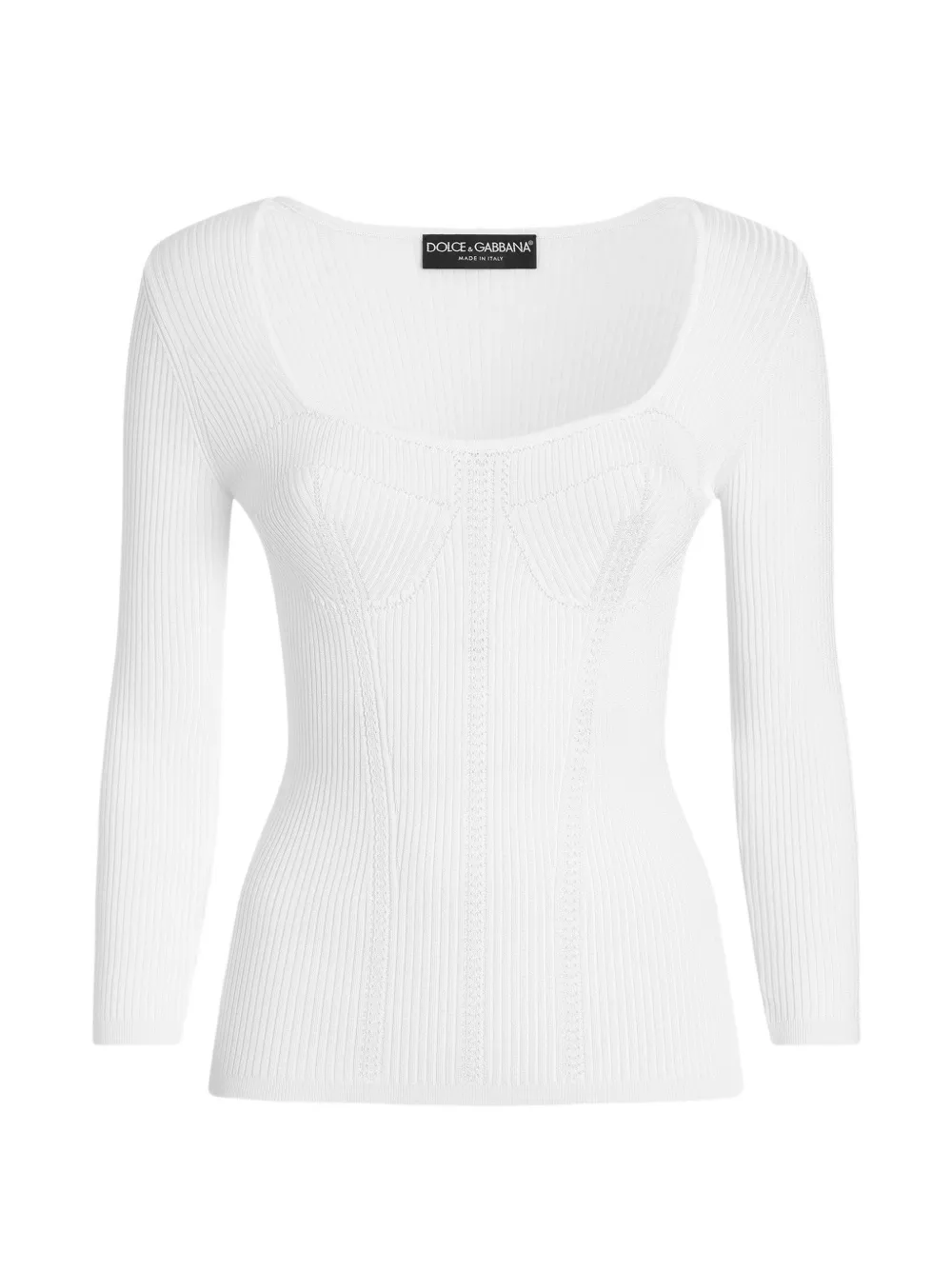 Dolce & Gabbana Maglione a coste in viscosa - Bianco