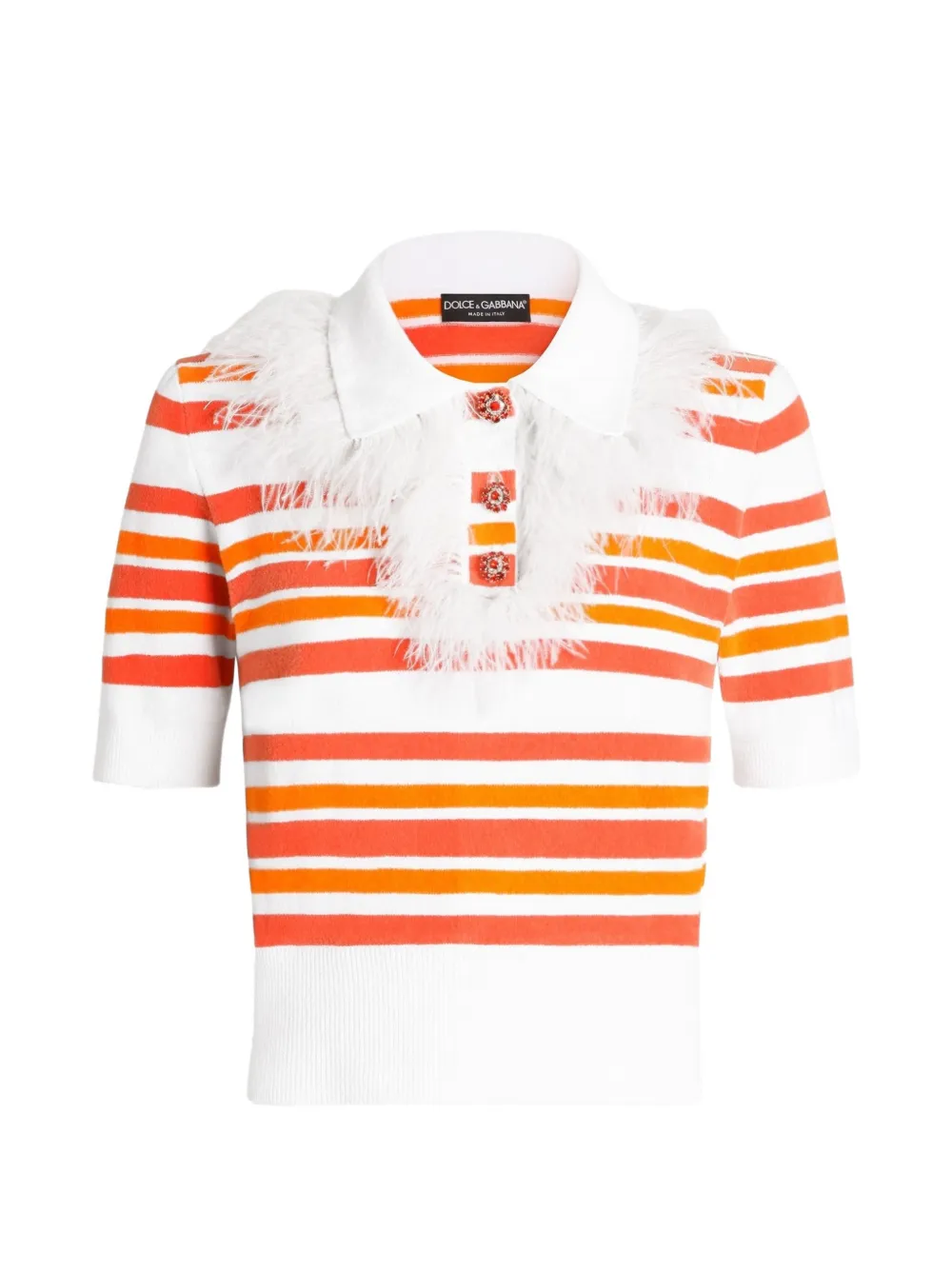 Dolce & Gabbana Polo in maglia a righe - Bianco