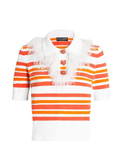 Dolce & Gabbana polo shirt pullover in striped knit