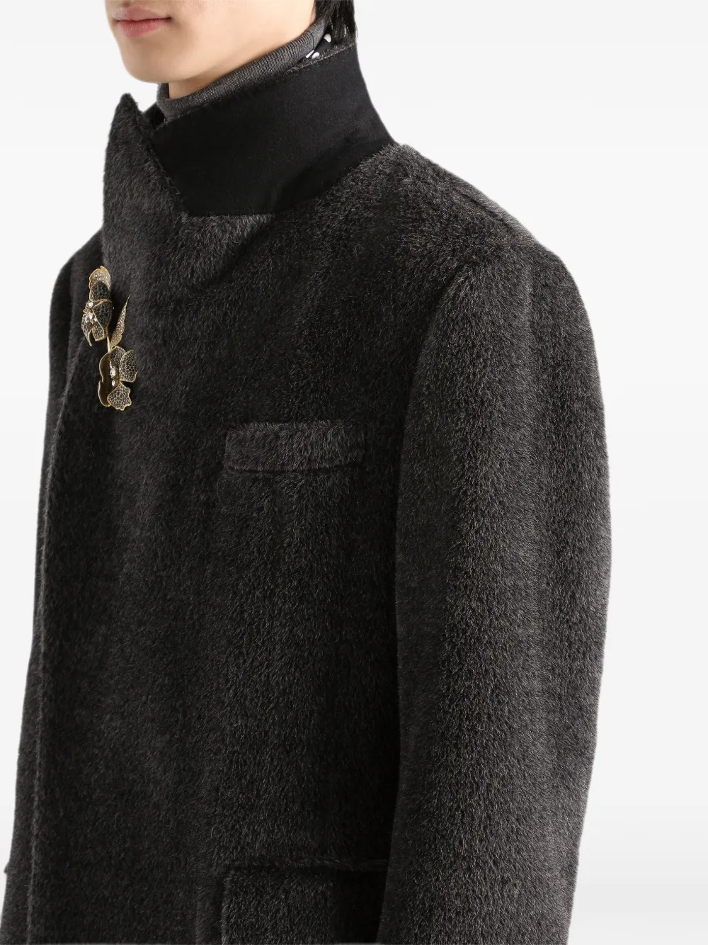 Dolce & Gabbana double-breasted alpaca coat Grijs