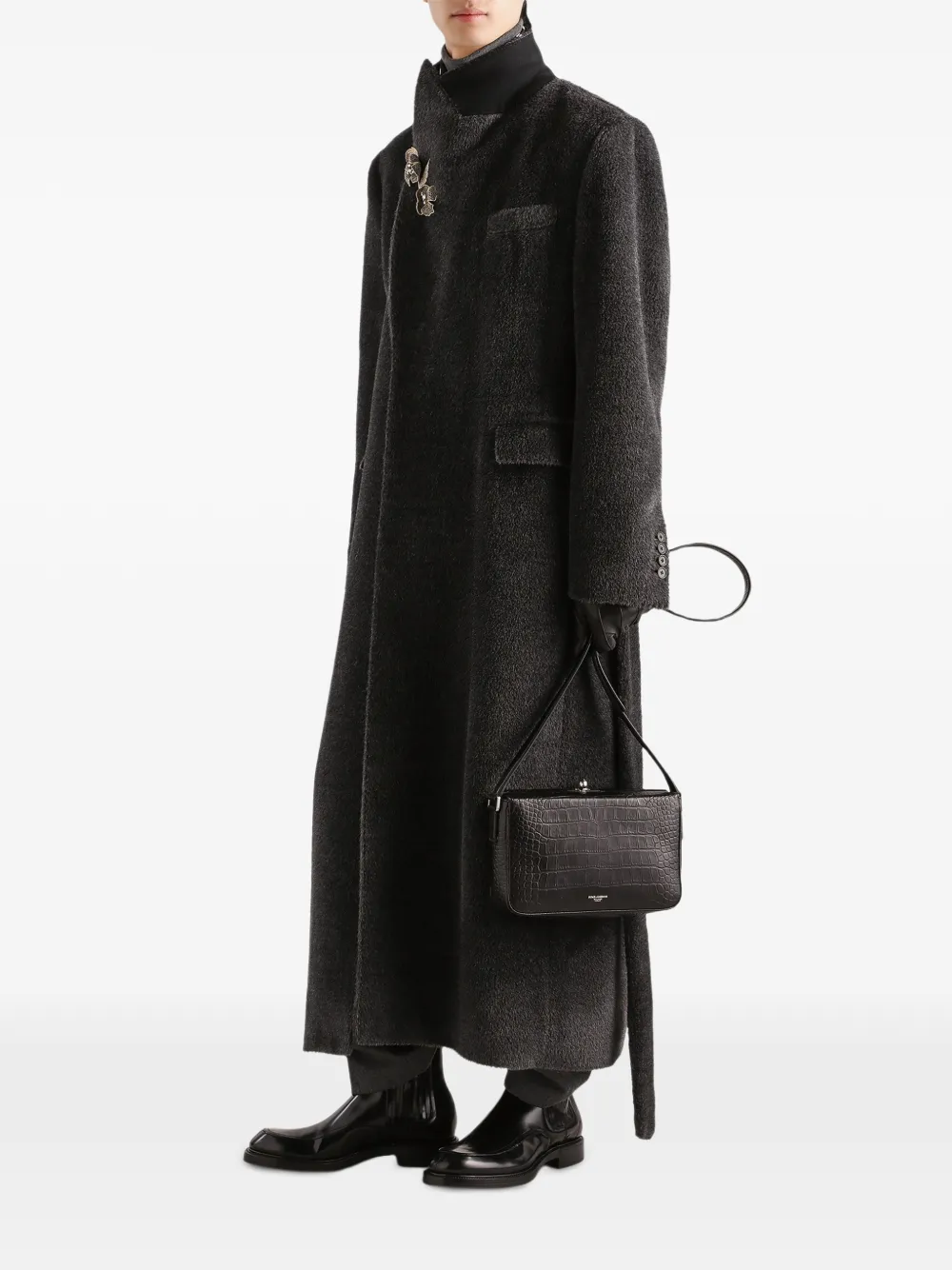 Dolce & Gabbana double-breasted alpaca coat Grijs