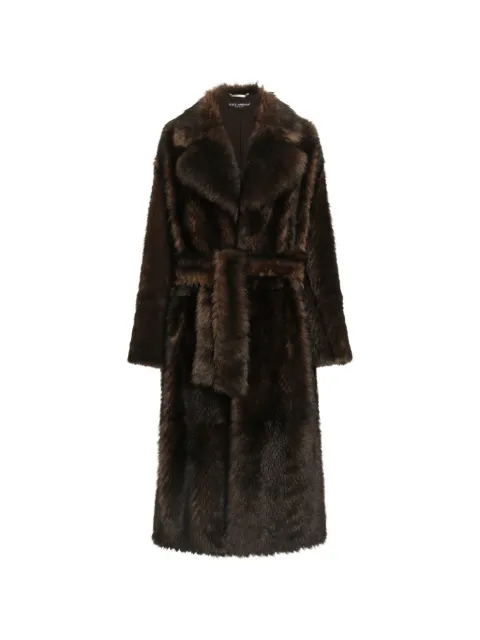 Dolce & Gabbana single-breasted shearling coat