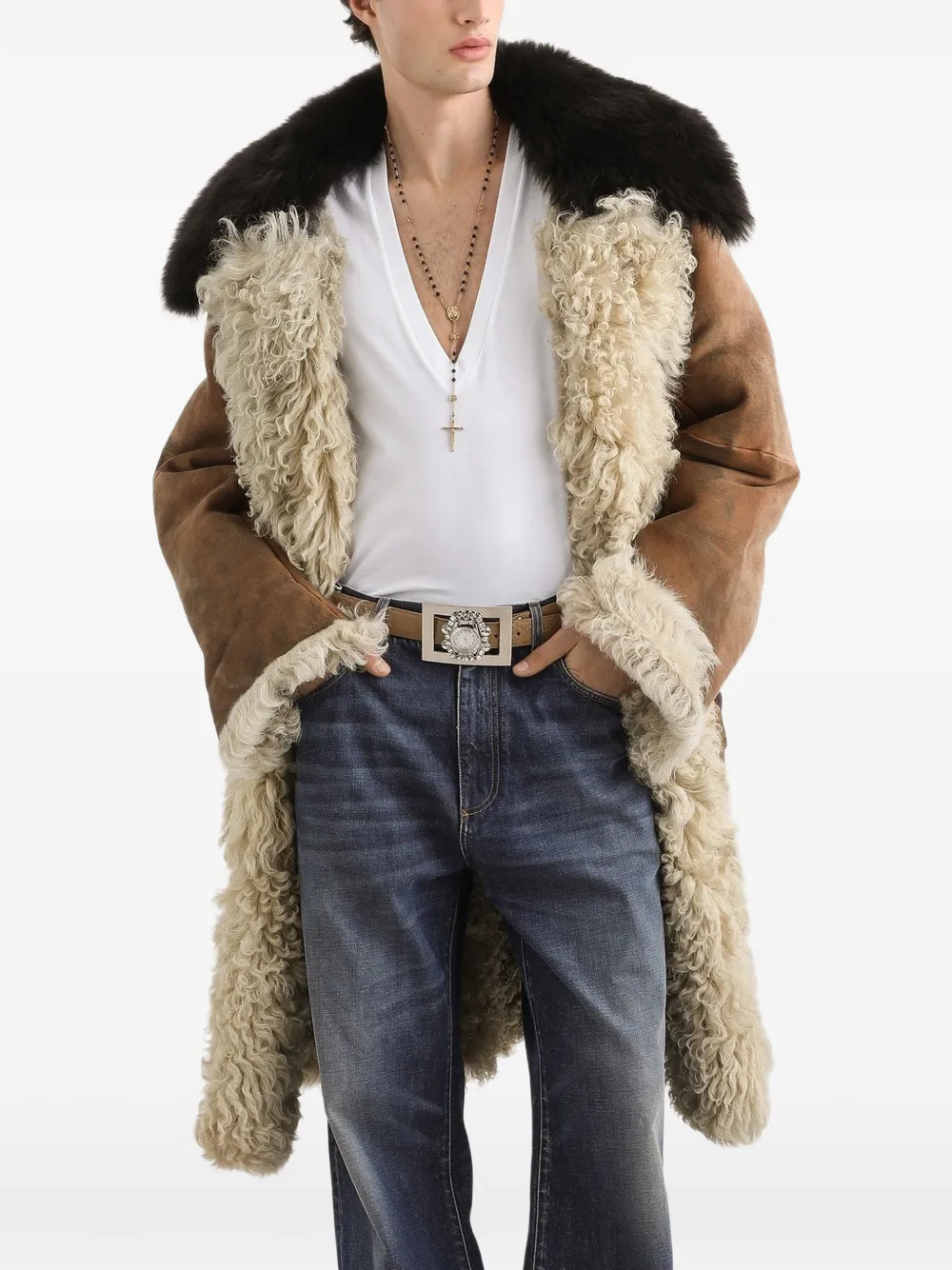 Dolce & Gabbana Shearling-Mantel - Braun