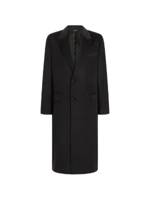 Dolce & Gabbana Houndstooth double-breasted Wool Coat | Black