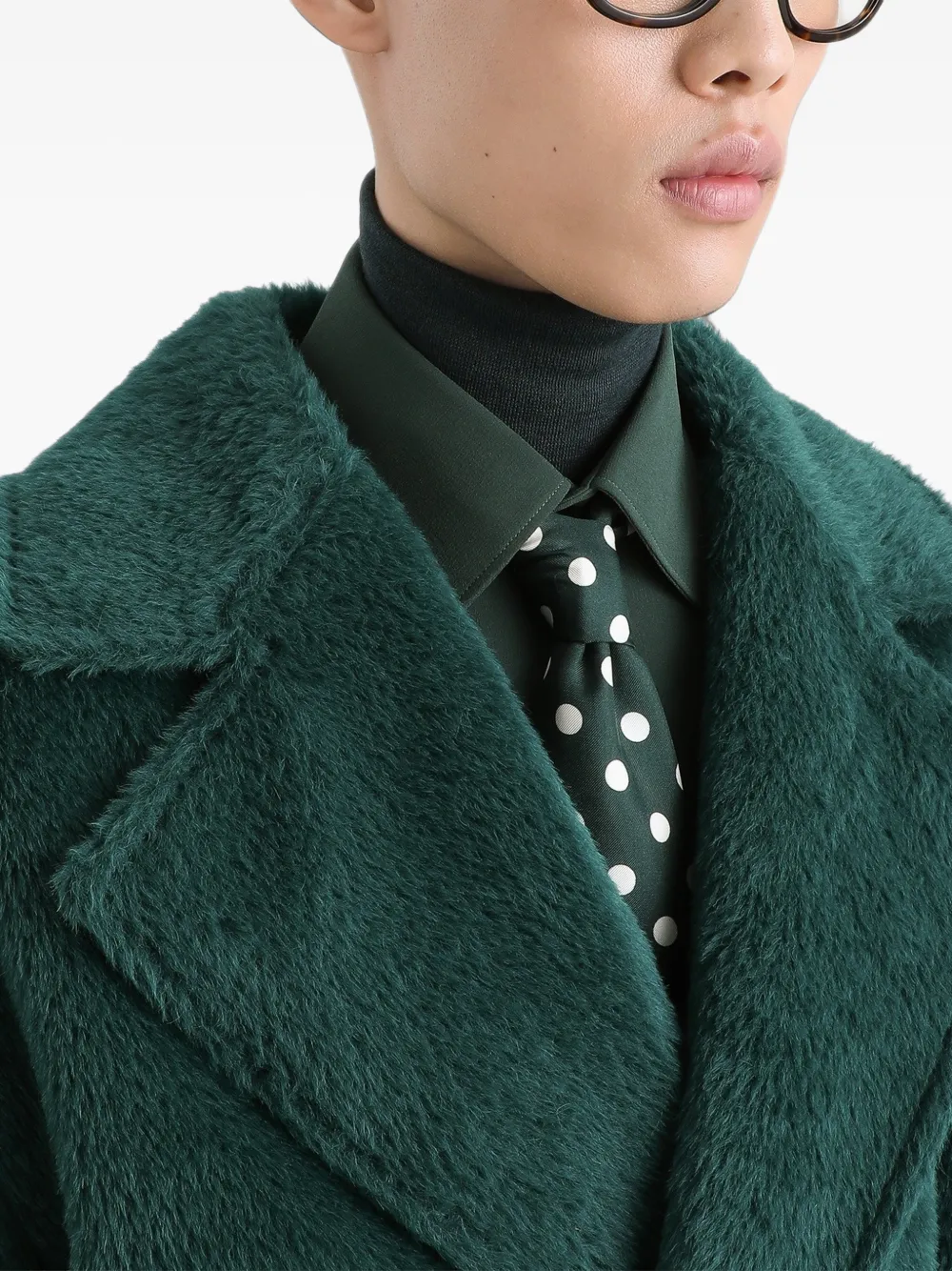 Dolce & Gabbana Alpaca jas met enkele rij knopen Groen