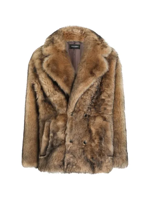 Dolce & Gabbana double-breasted shearling coat