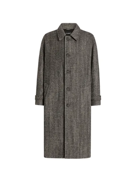 Dolce & Gabbana single-breasted wool-blend chevron coat