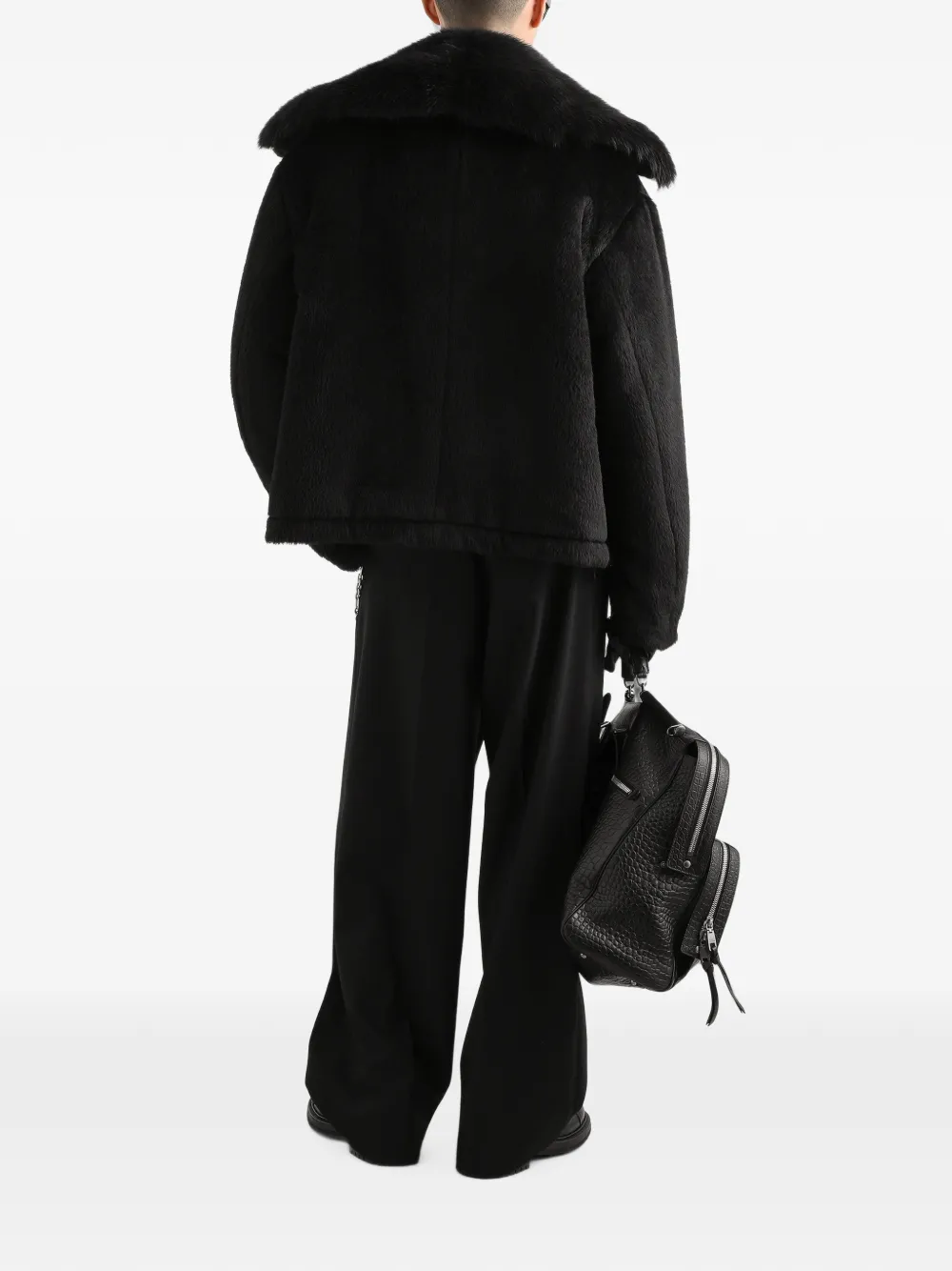 Dolce & Gabbana Alpaca gewatteerd jack Zwart
