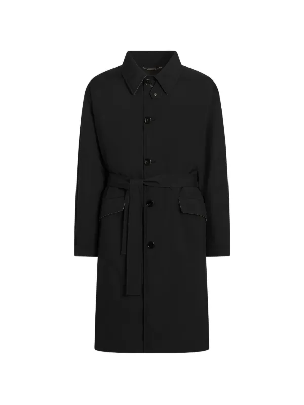 【日本限定✨️D&G】 DOLCE&GABBANA イタリア製 トレンチコート Dolce & Gabbana シングルブレスト トレンチコート | ブラック