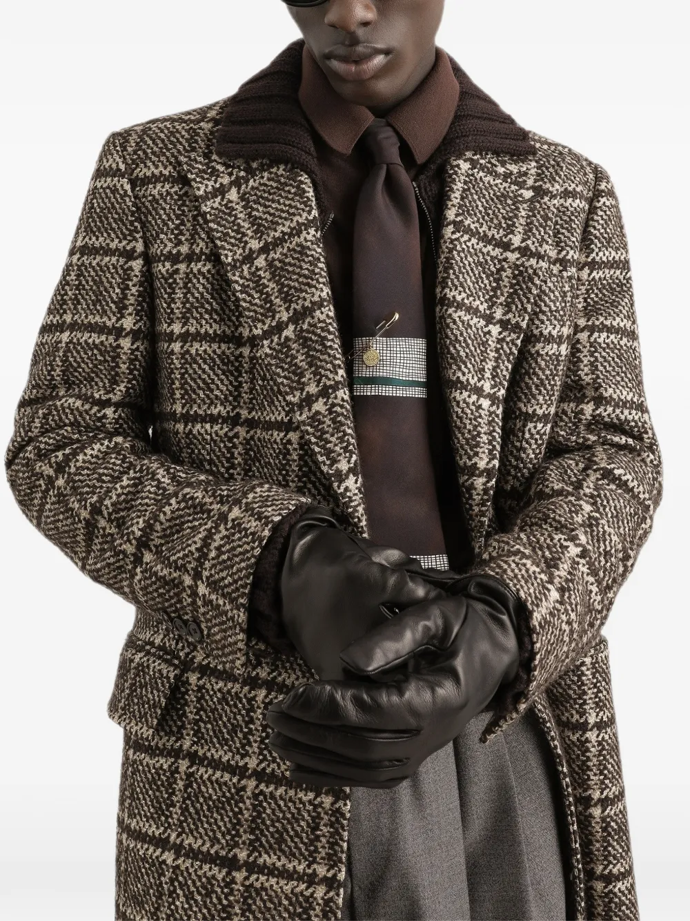 Dolce & Gabbana Mantel met enkele rij knopen Bruin