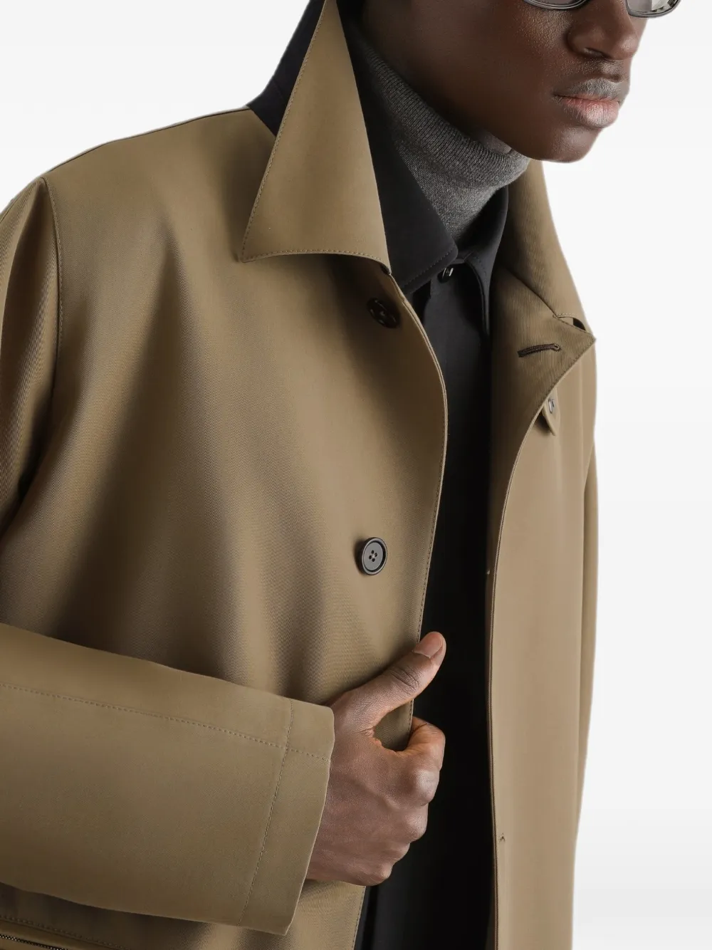 Dolce & Gabbana Katoenen trenchcoat met enkele rij knopen Bruin