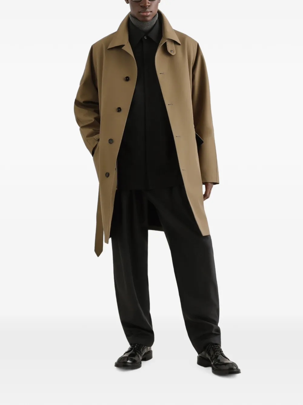 Dolce & Gabbana Katoenen trenchcoat met enkele rij knopen Bruin