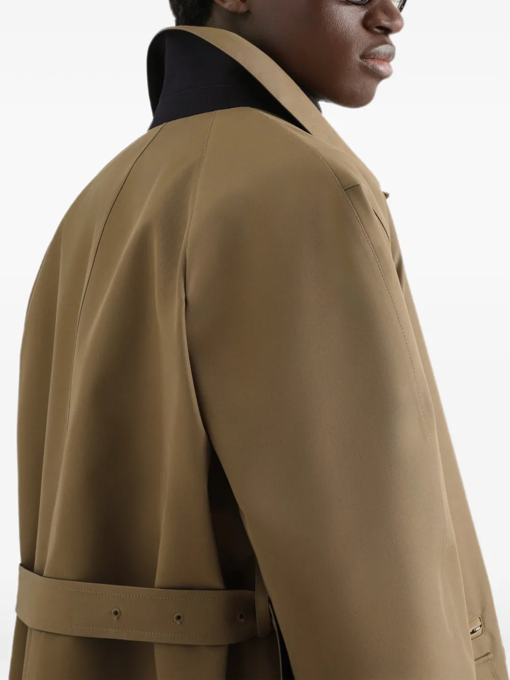 Dolce & Gabbana Katoenen trenchcoat met enkele rij knopen Bruin