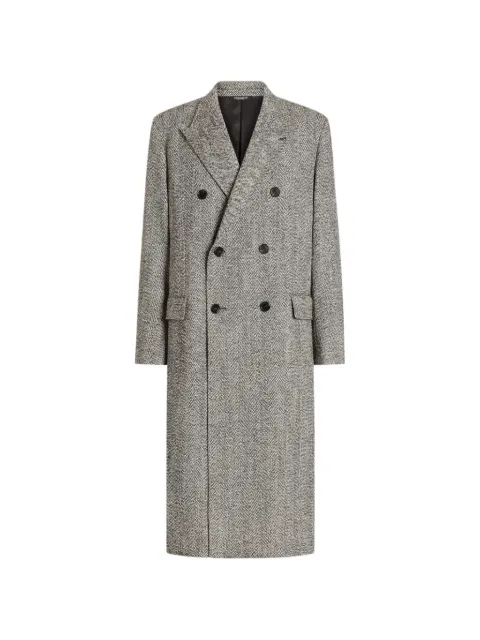 Dolce & Gabbana double-breasted herringbone wool coat