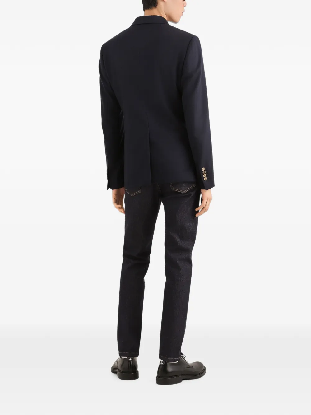 Dolce & Gabbana Portofino jack van kasjmier met dubbele rij knopen Blauw