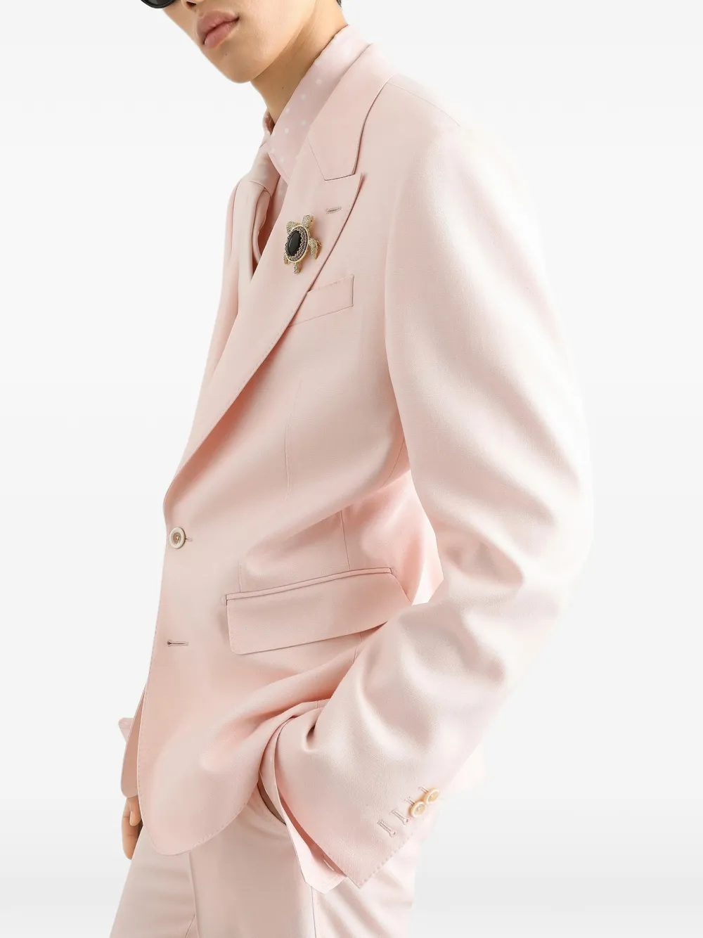 Dolce & Gabbana Sicilia Light viscose blazer met enkele rij knopen Roze