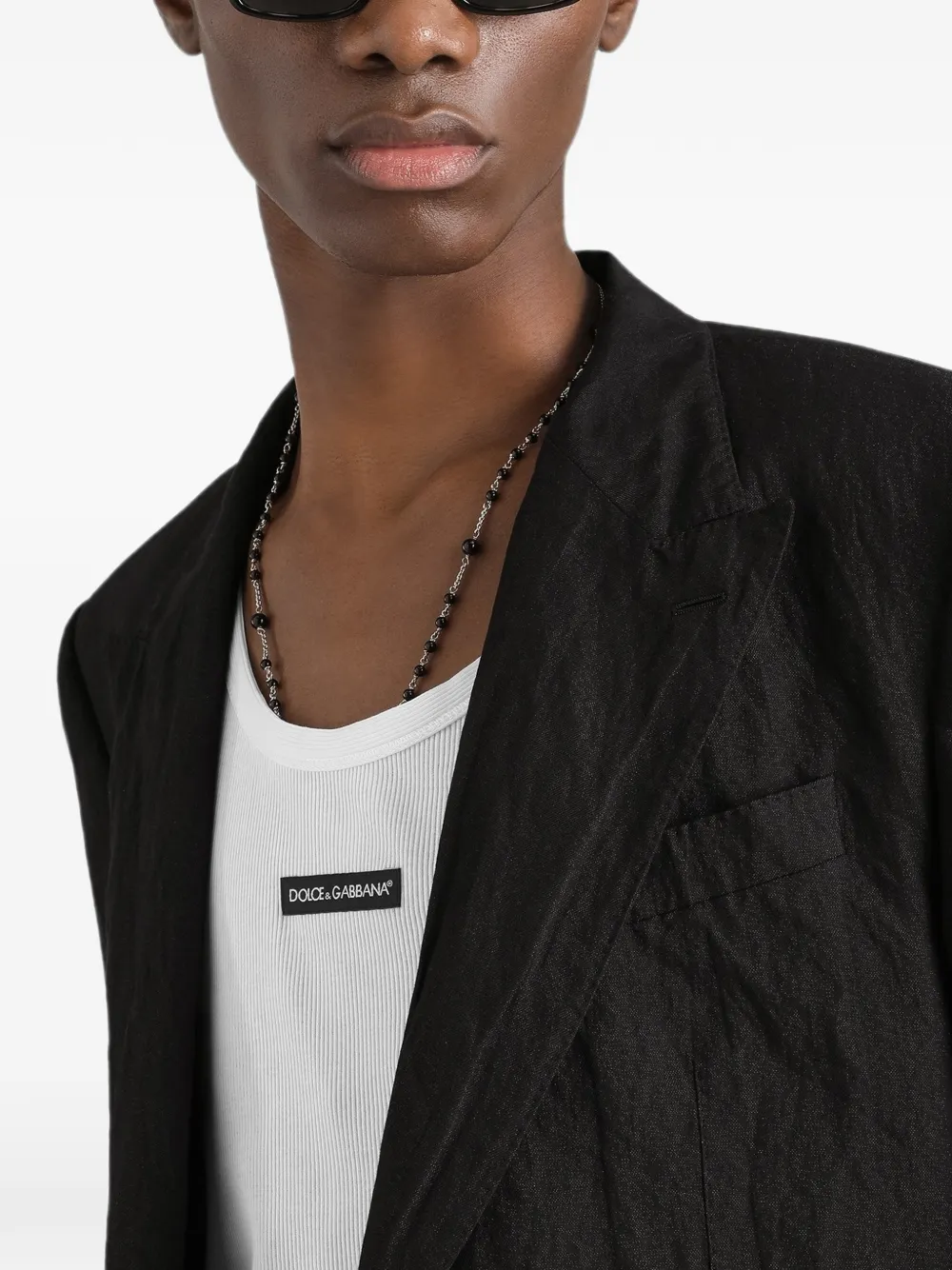Dolce & Gabbana Sicilia lichte katoenen blazer met enkele rij knopen Zwart