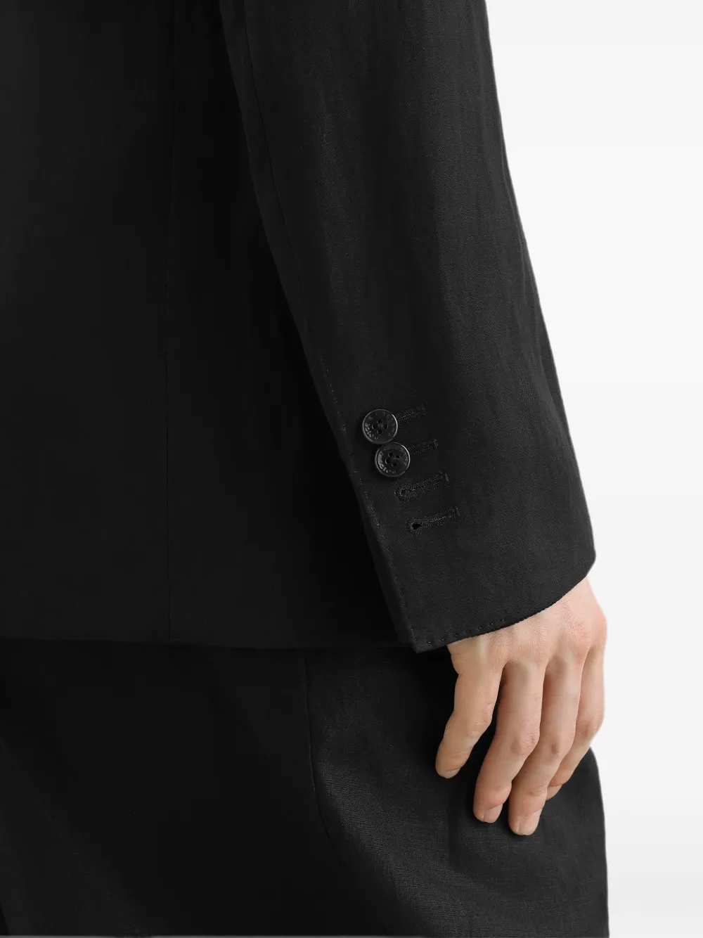 Dolce & Gabbana Martini Light linnen blazer met enkele rij knopen Zwart