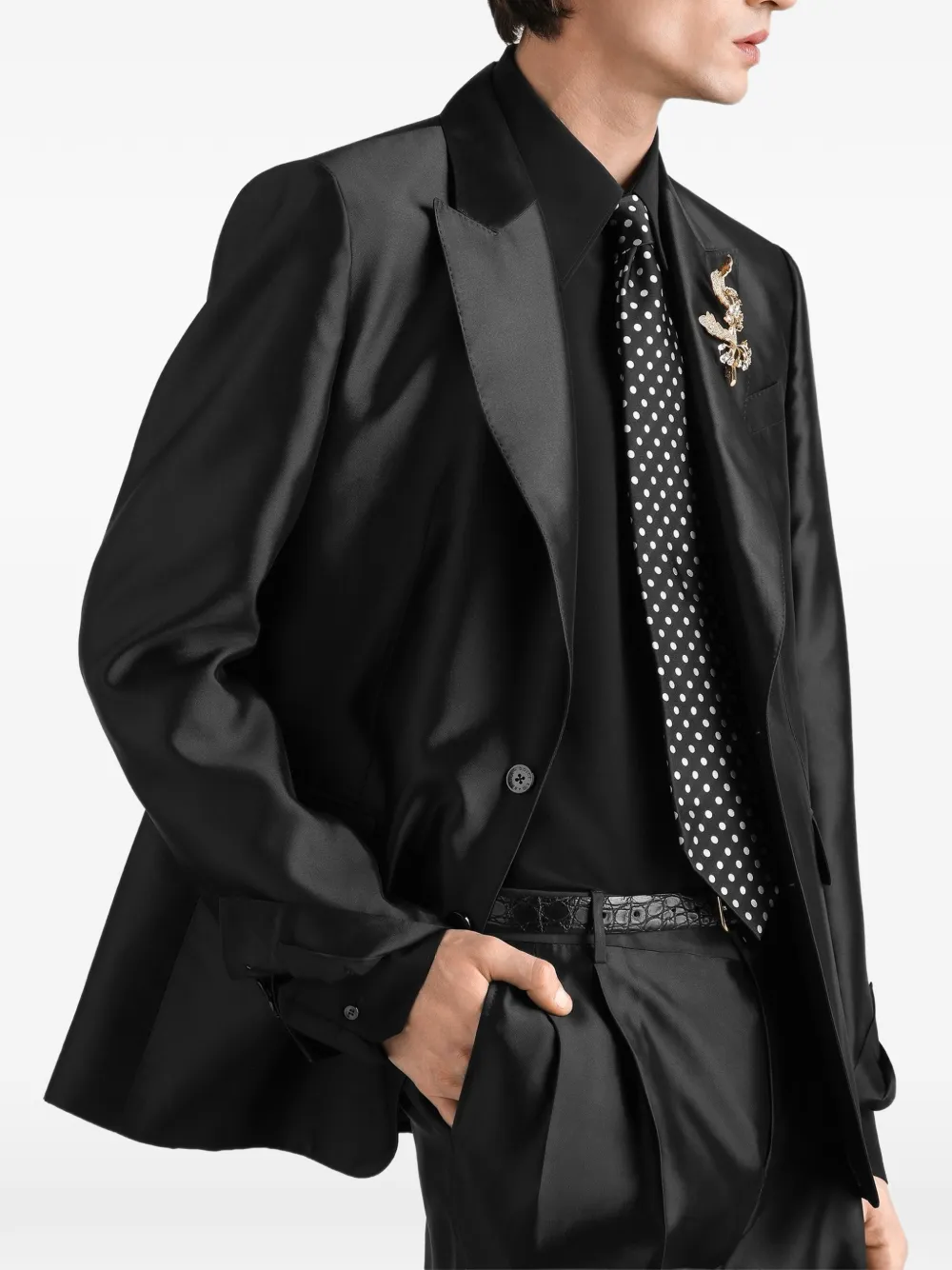 Dolce & Gabbana EXCLUSIVE Sicilia Light zijden jack Zwart
