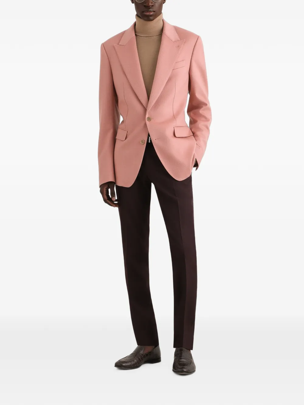 Dolce & Gabbana Sicilia light jack van kasjmier met enkele rij knopen Roze