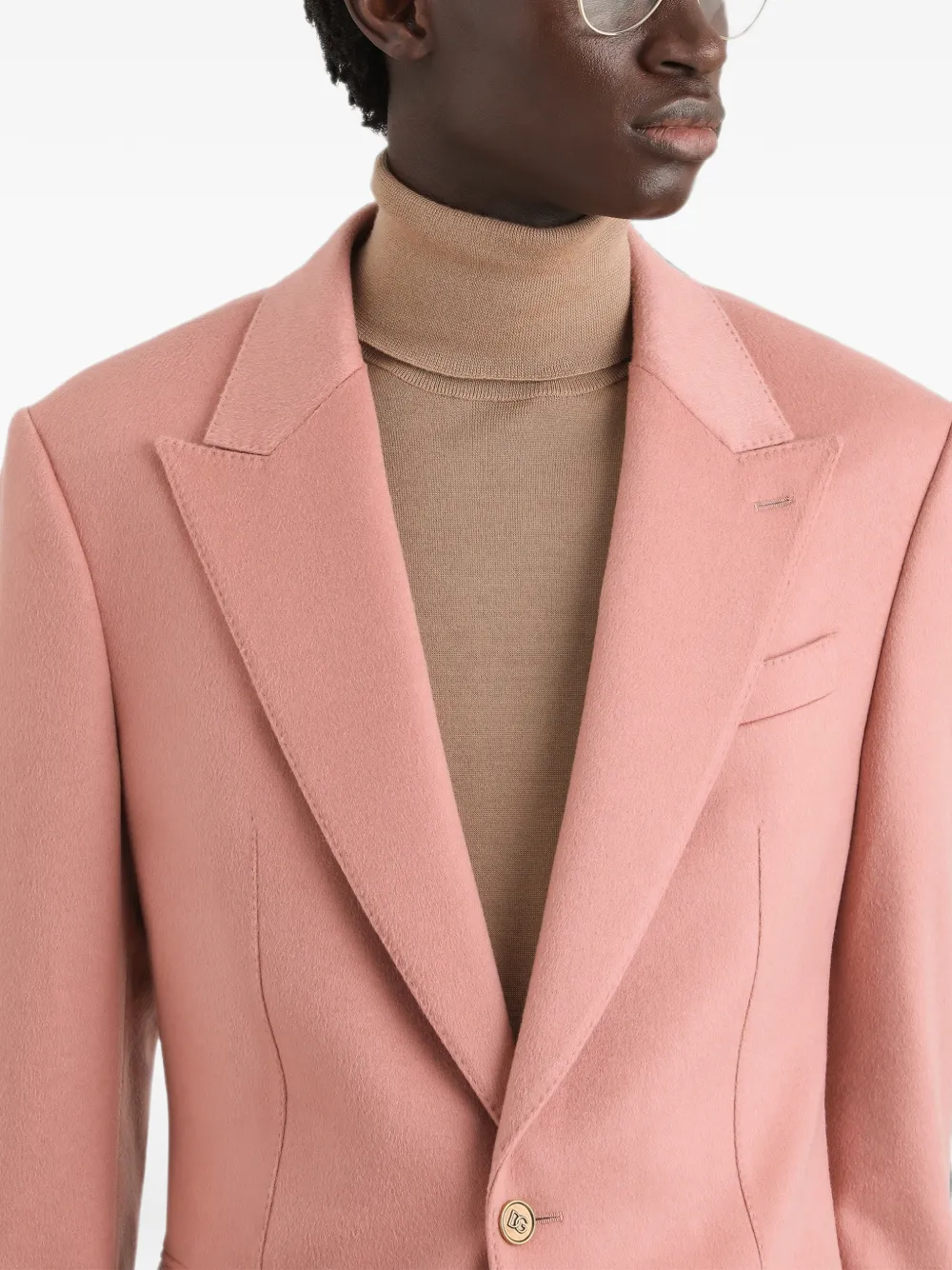 Dolce & Gabbana Sicilia light jack van kasjmier met enkele rij knopen Roze