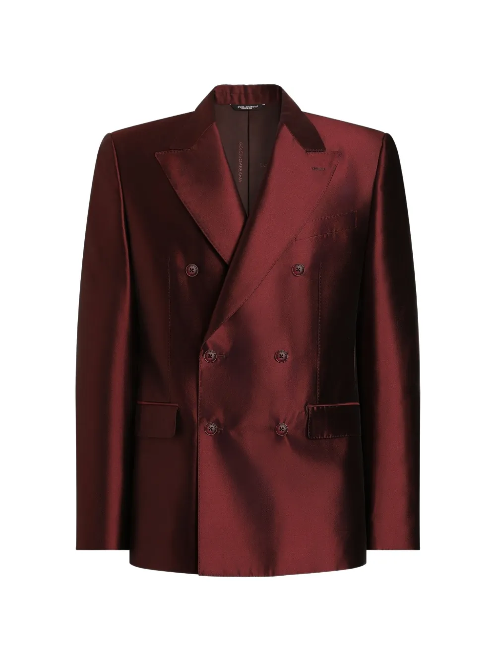 Dolce & Gabbana Giacca doppiopetto Sicilia Light in shantung di seta - Rosso