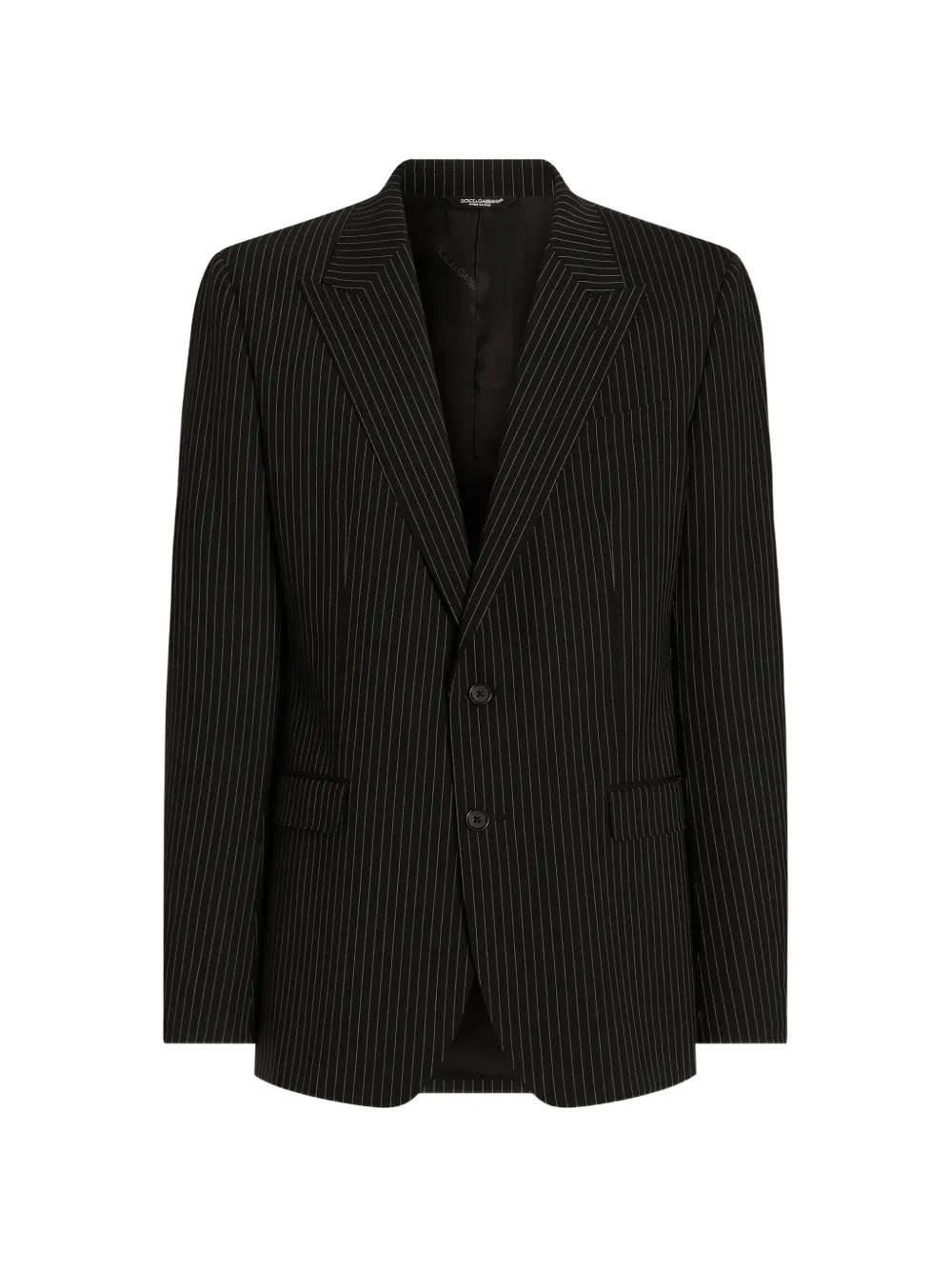 Dolce & Gabbana Giacca monopetto Martini in lana gessata - Nero