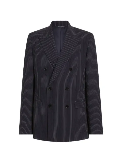 Dolce & Gabbana Martini light double-breasted pinstriped wool jacket