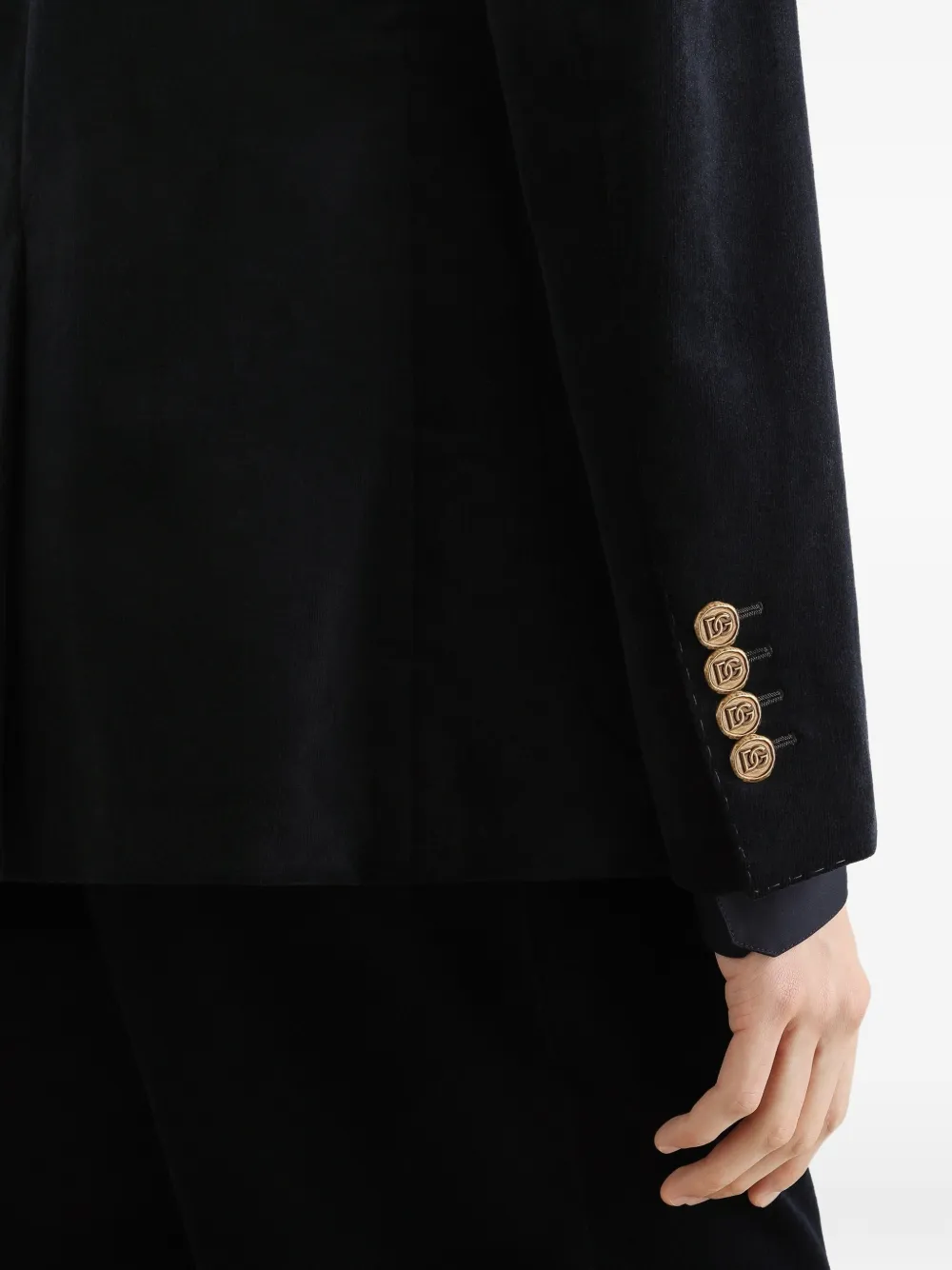 Dolce & Gabbana Portofino fluwelen blazer met dubbele rij knopen Blauw