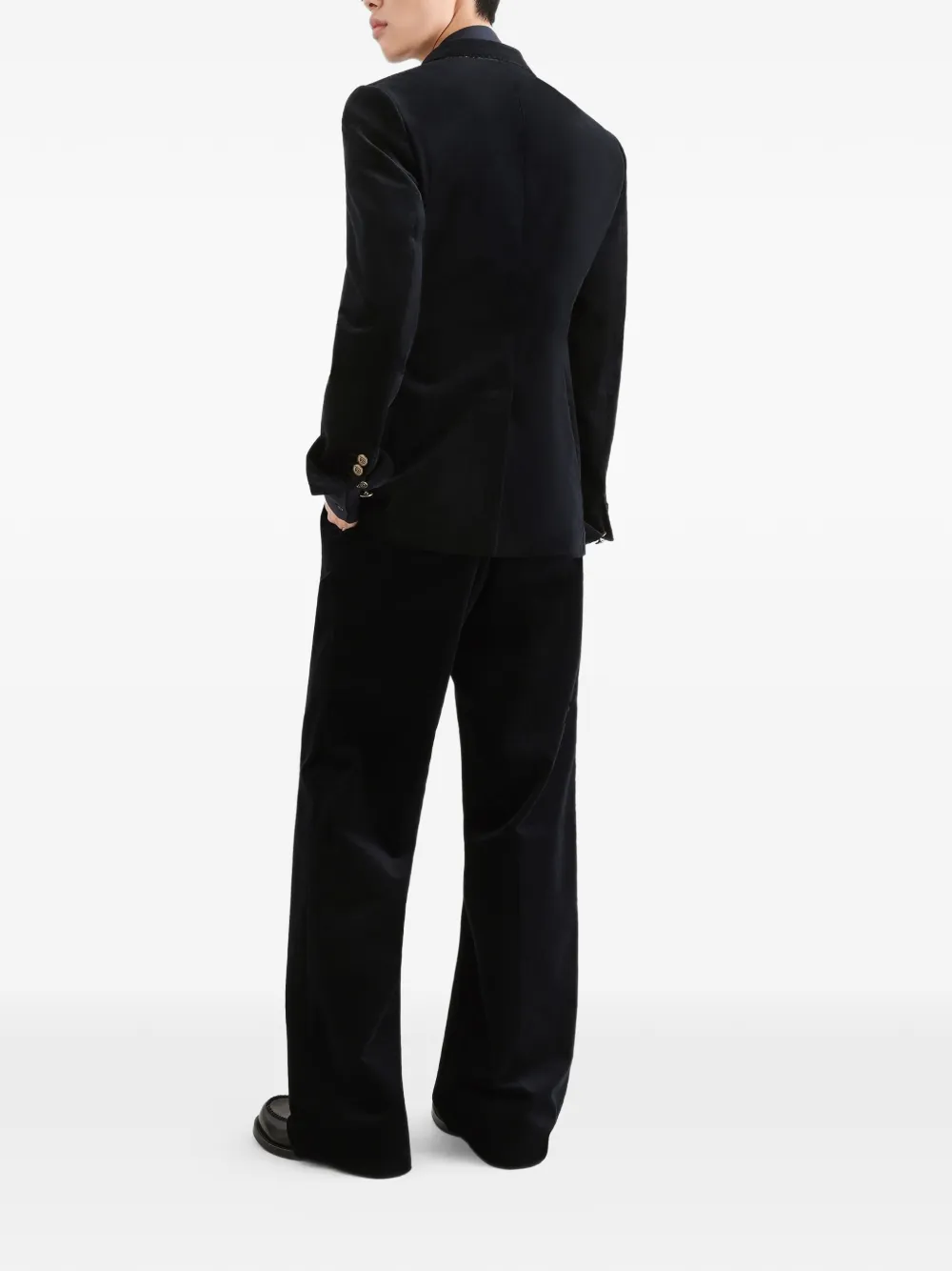 Dolce & Gabbana Portofino fluwelen blazer met dubbele rij knopen Blauw