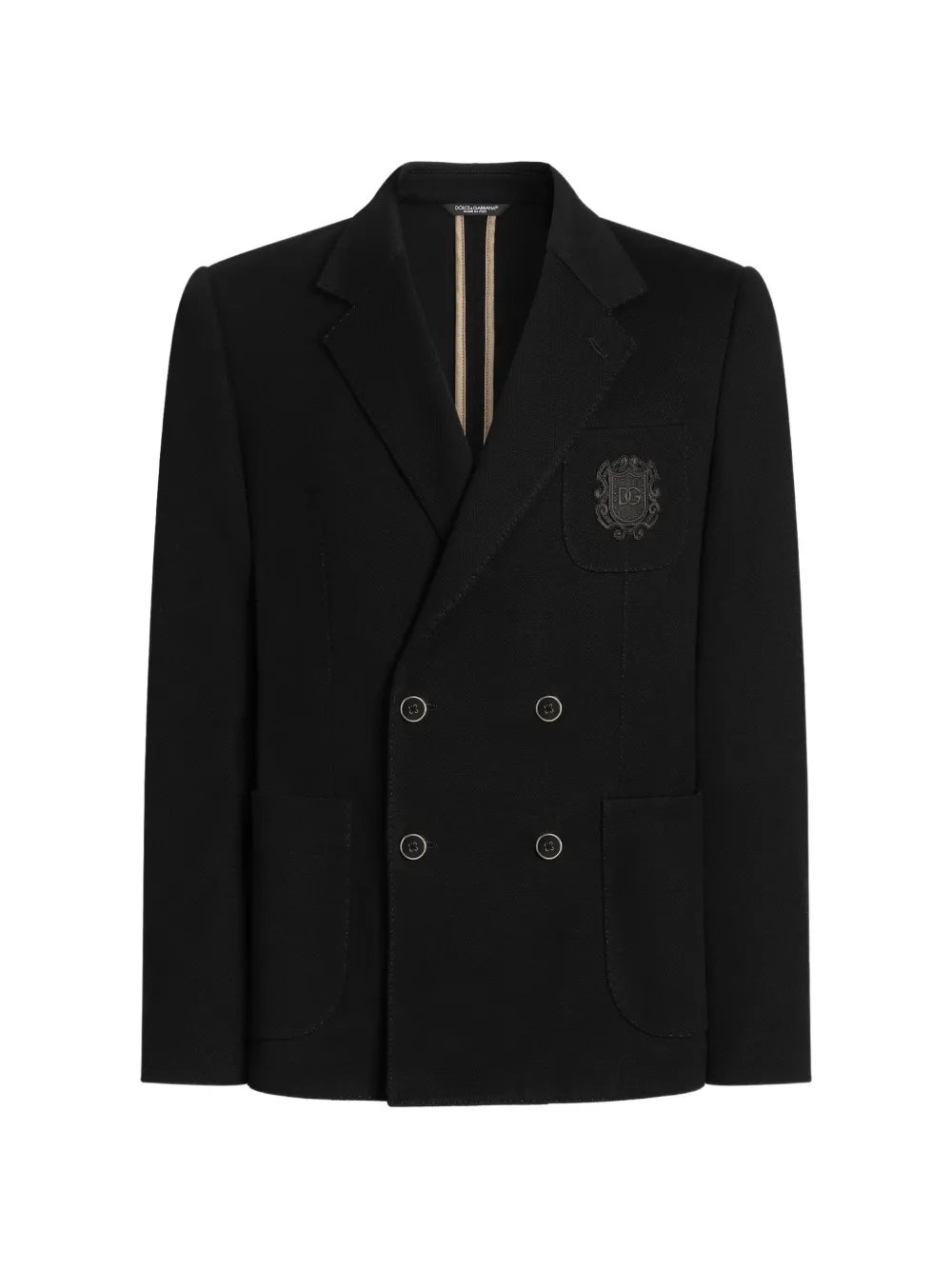 Dolce & Gabbana Zweireihige Portofino Jersey-Jacke - Schwarz