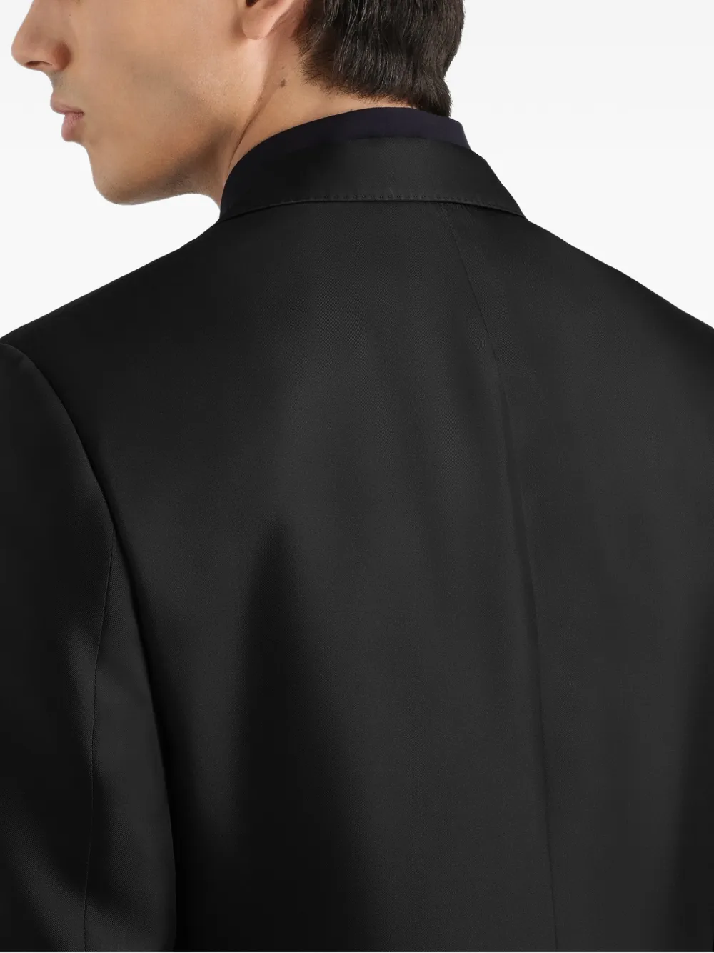 Dolce & Gabbana Sicilia Light zijden twill blazer met enkele rij knopen Zwart