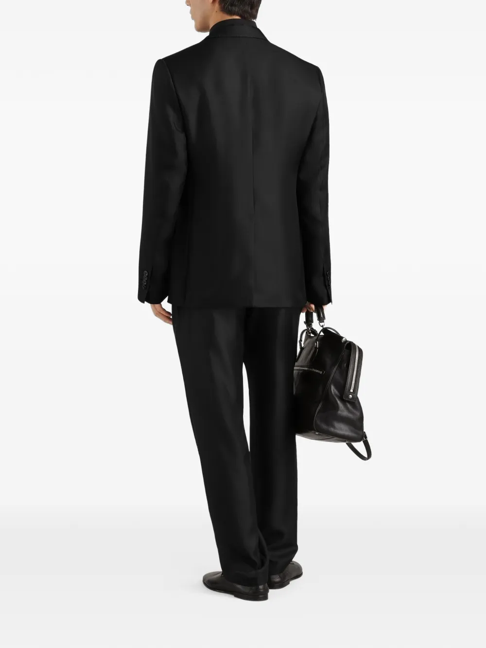Dolce & Gabbana Sicilia Light zijden twill blazer met enkele rij knopen Zwart