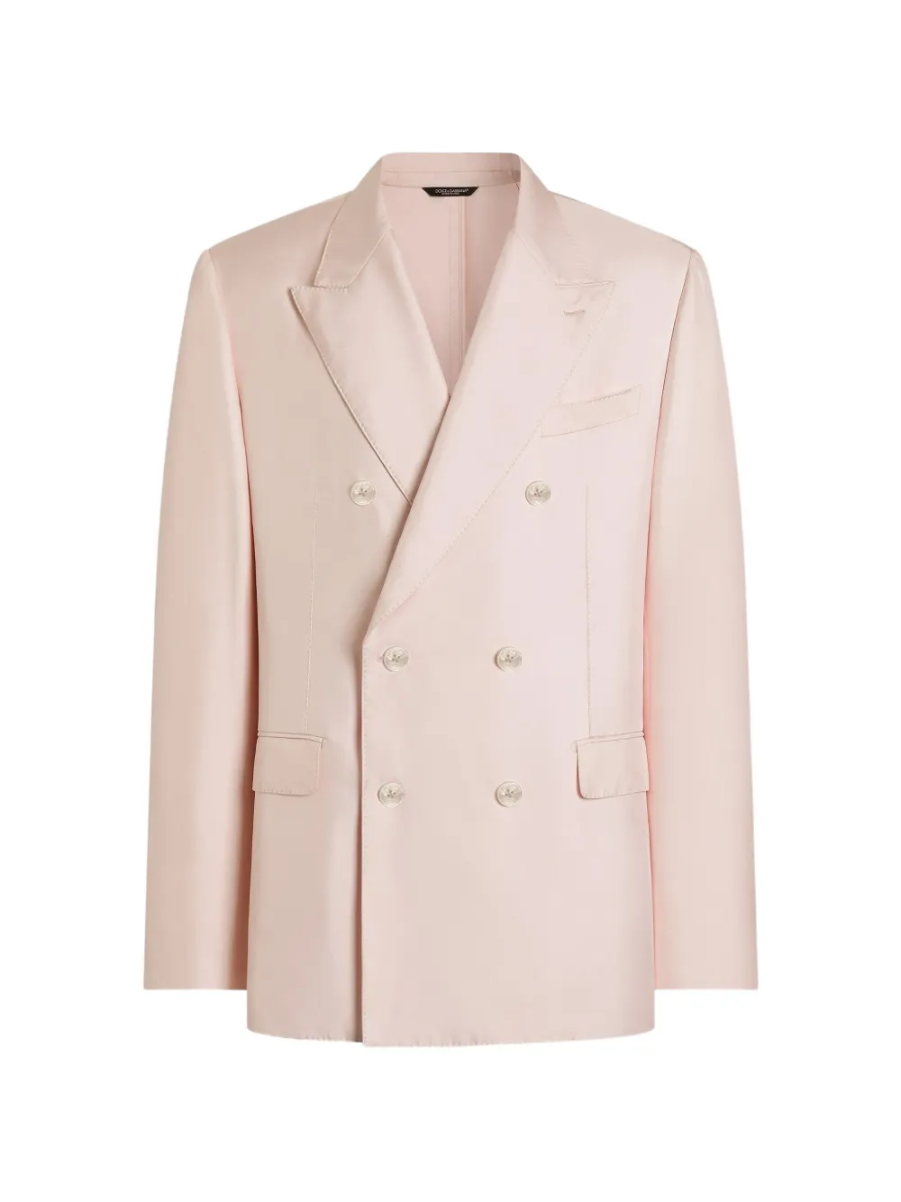 Dolce & Gabbana Giacca doppiopetto Sicilia Light in twill di seta - Rosa