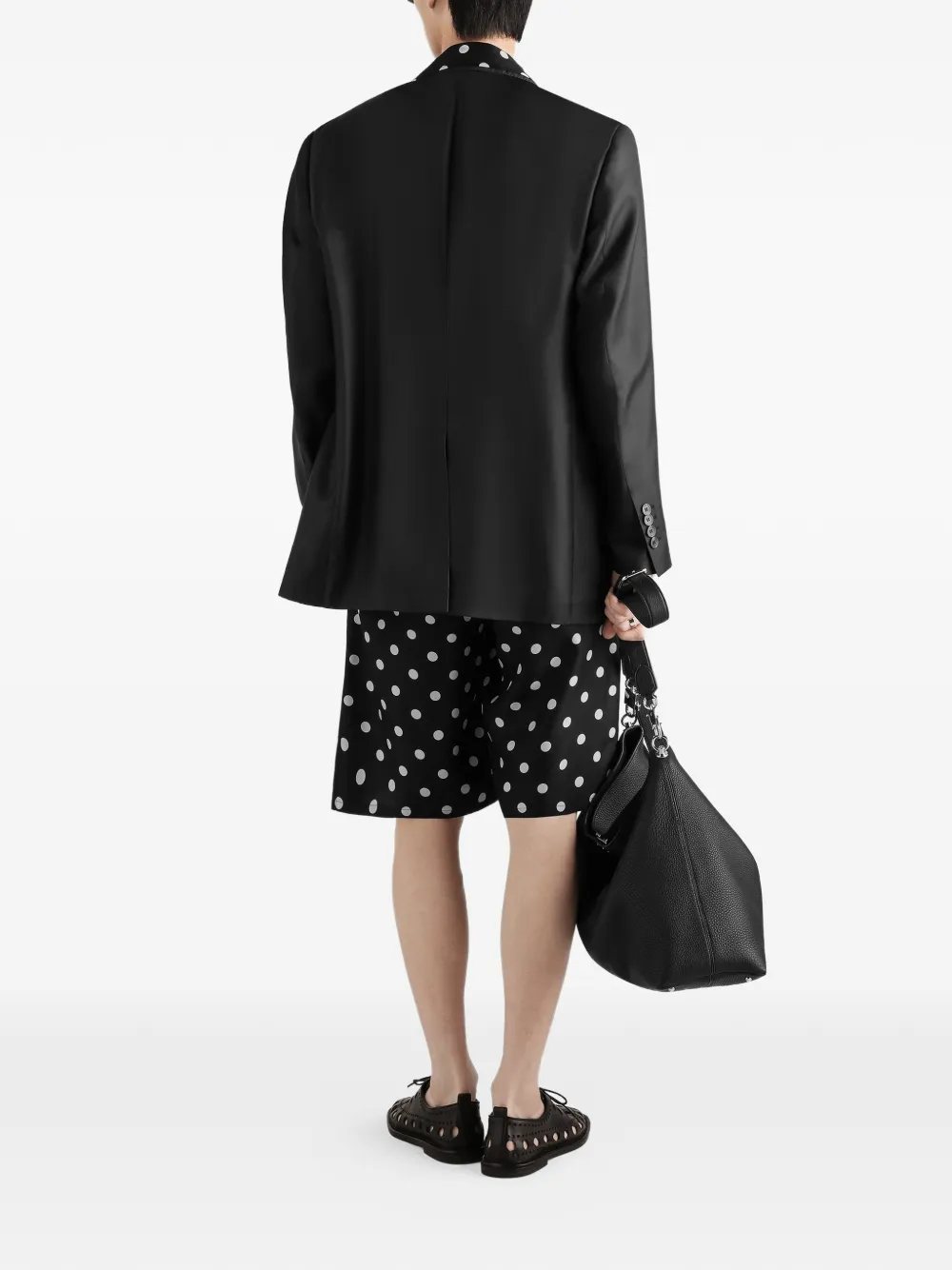 Dolce & Gabbana Sicilia zijden twill jack met dubbele rij knopen Zwart