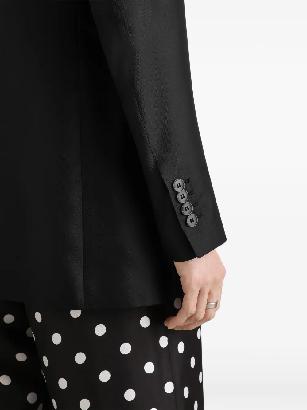 Dolce & Gabbana Sicilia zijden twill jack met dubbele rij knopen Zwart