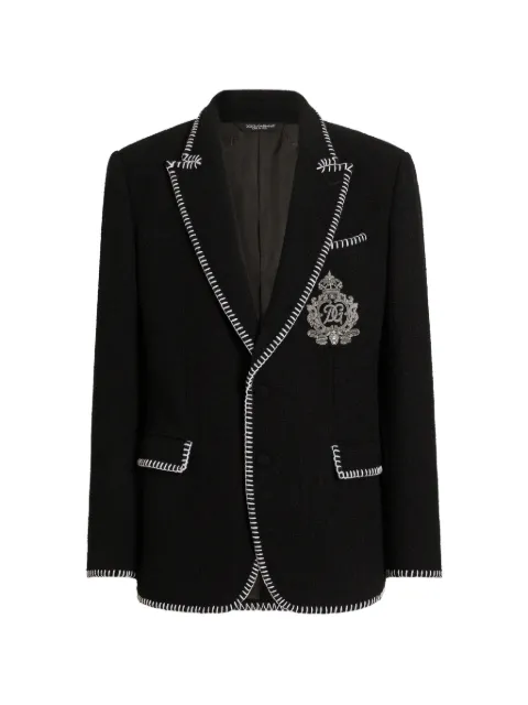 Dolce & Gabbana tweed single-breasted jacket with embroidery