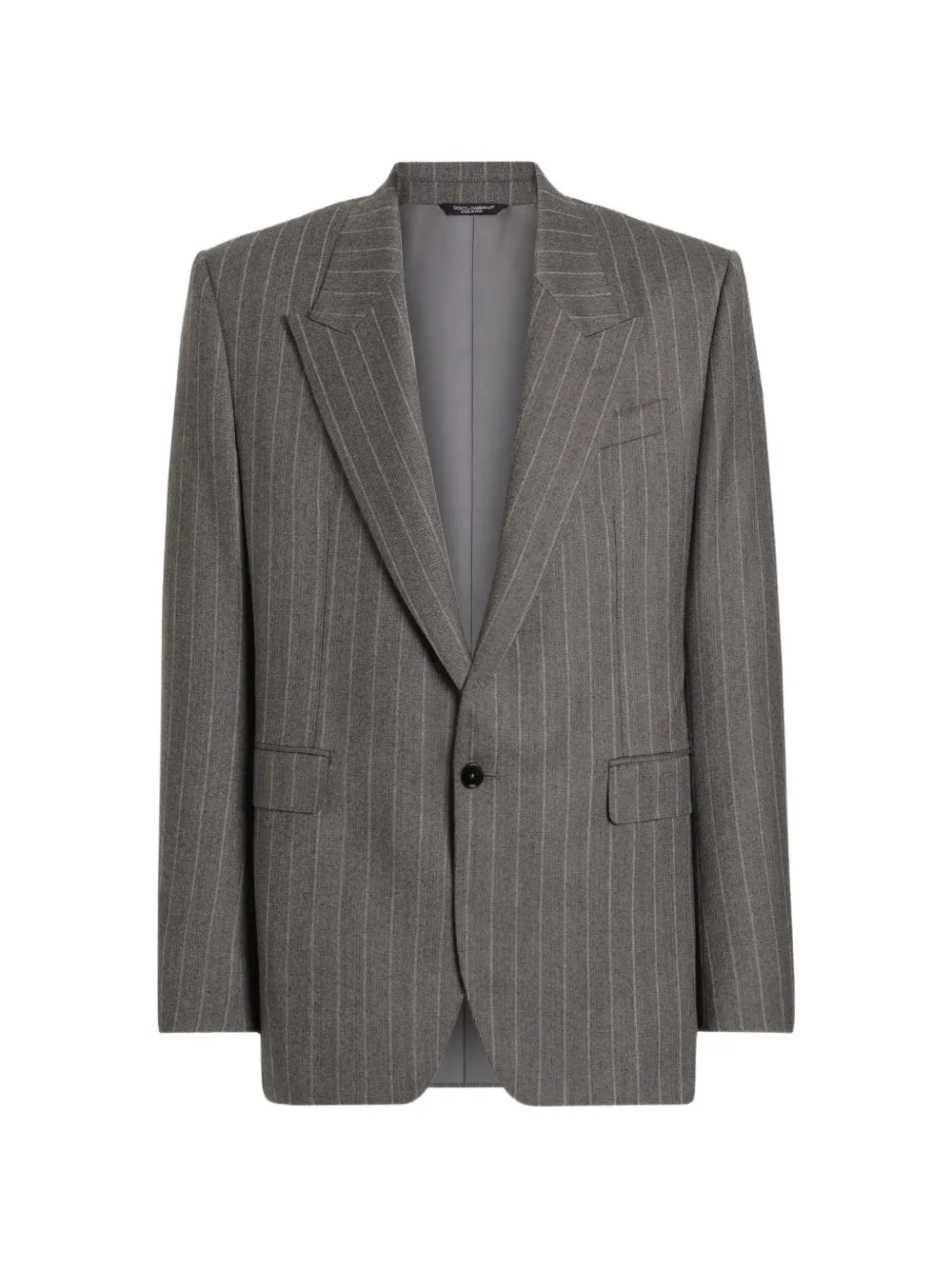 Dolce & Gabbana Giacca monopetto Palermo gessata in lana - Grigio
