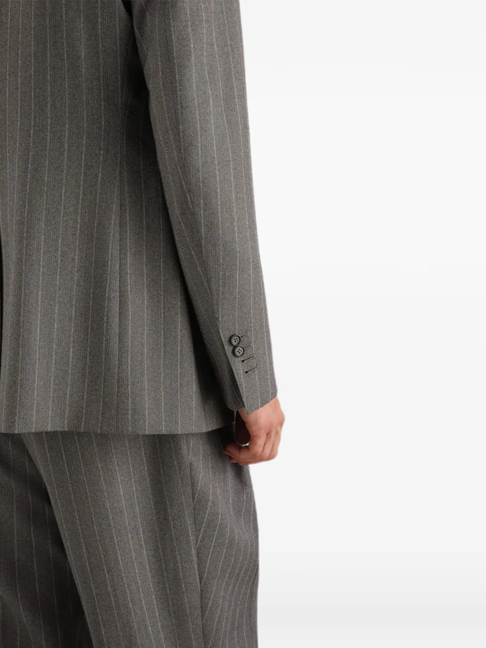 Dolce & Gabbana Palermo wollen jack met krijtstreep en enkele rij knopen Grijs