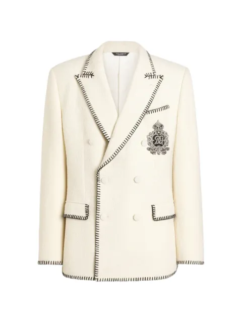 Dolce & Gabbana tweed double-breasted jacket with embroidery