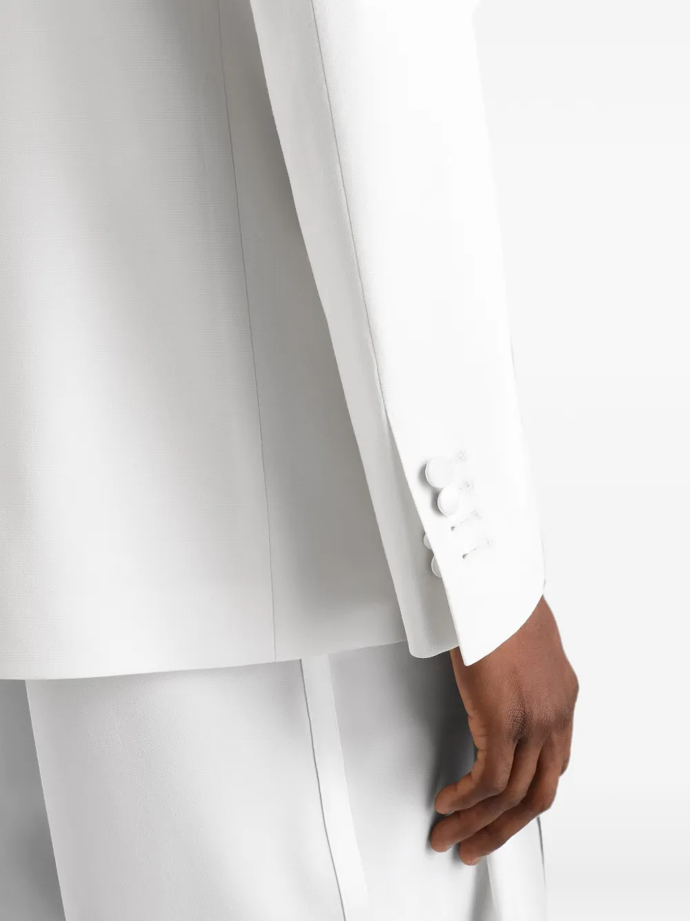 Dolce & Gabbana Palermo smoking van scheerwol met enkele rij knopen Wit
