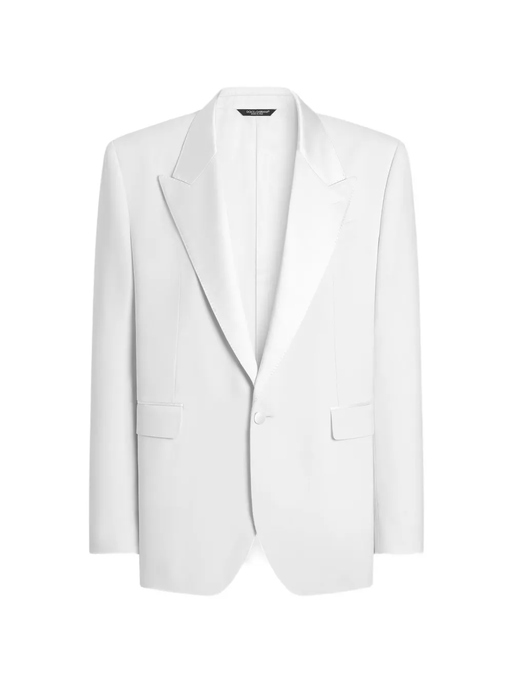Dolce & Gabbana Einreihige Palermo Smoking-Jacke aus Schurwolle - Weiß