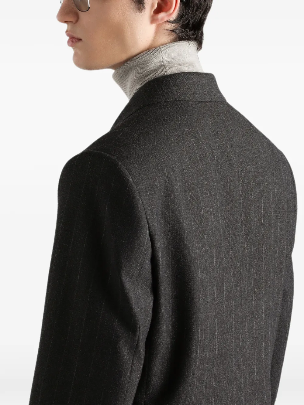 Dolce & Gabbana Palermo wollen jack met dubbele rij knopen en krijtstreep Grijs