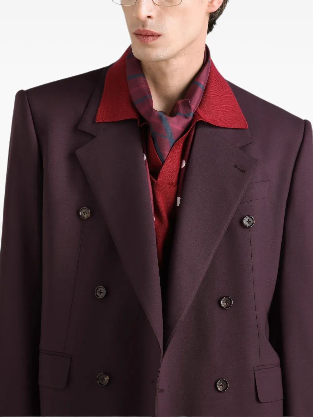 Dolce & Gabbana Palermo wollen jack met dubbele rij knopen Paars