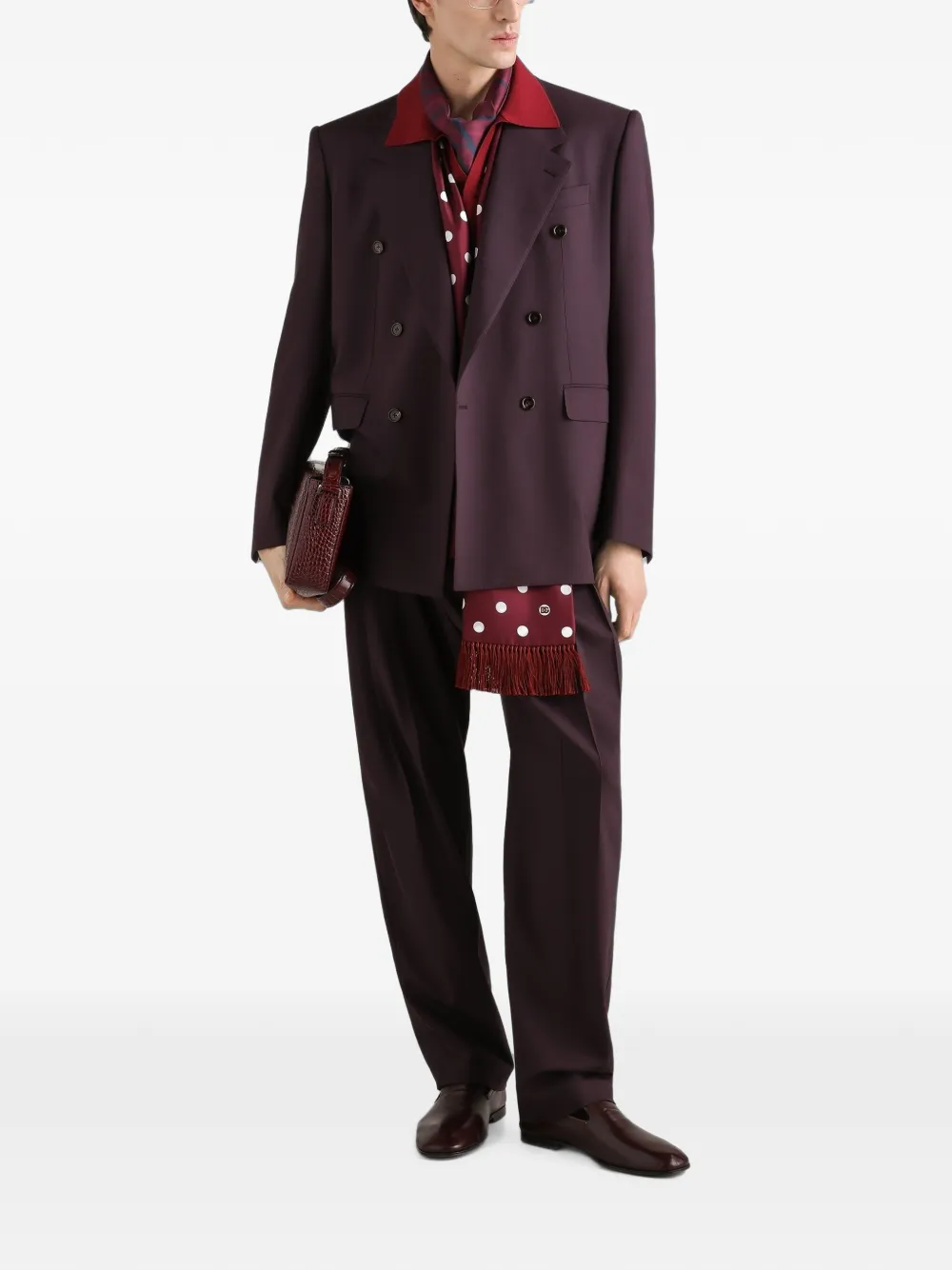 Dolce & Gabbana Palermo wollen jack met dubbele rij knopen Paars