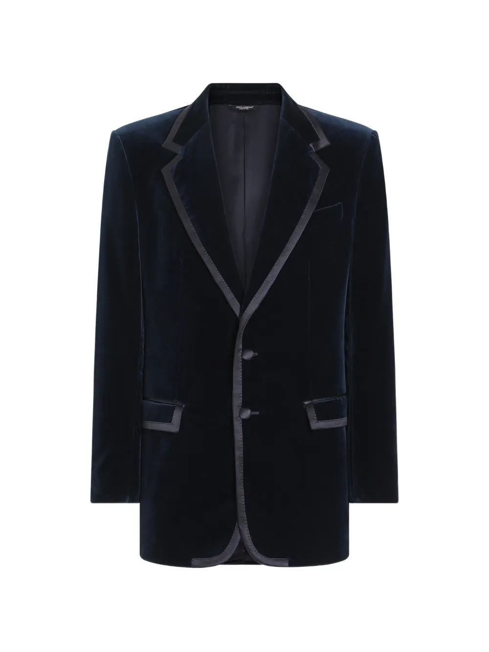 Dolce & Gabbana Giacca Sicilia monopetto in velluto - Blu