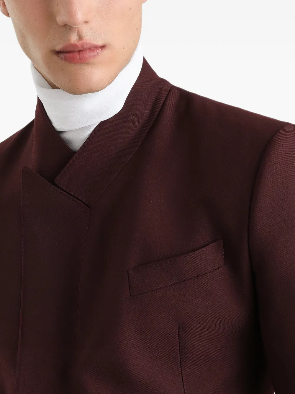 Dolce & Gabbana Sicilia wollen gabardine jack met dubbele rij knopen Bruin