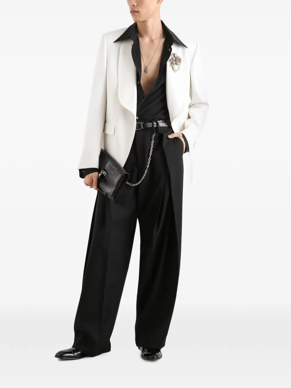 Dolce & Gabbana Blazer met enkele rij knopen Wit